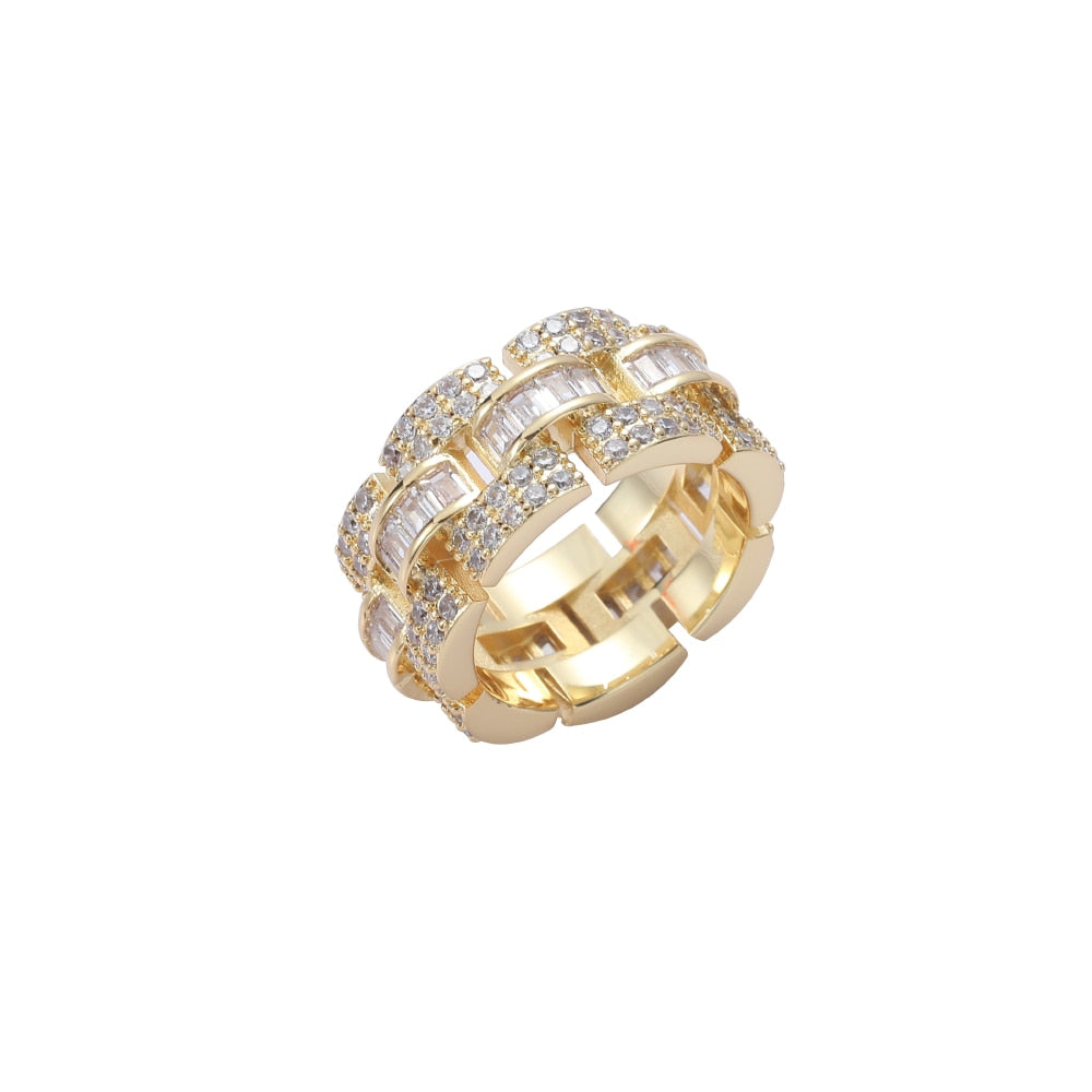 Treaded Baguette Ring