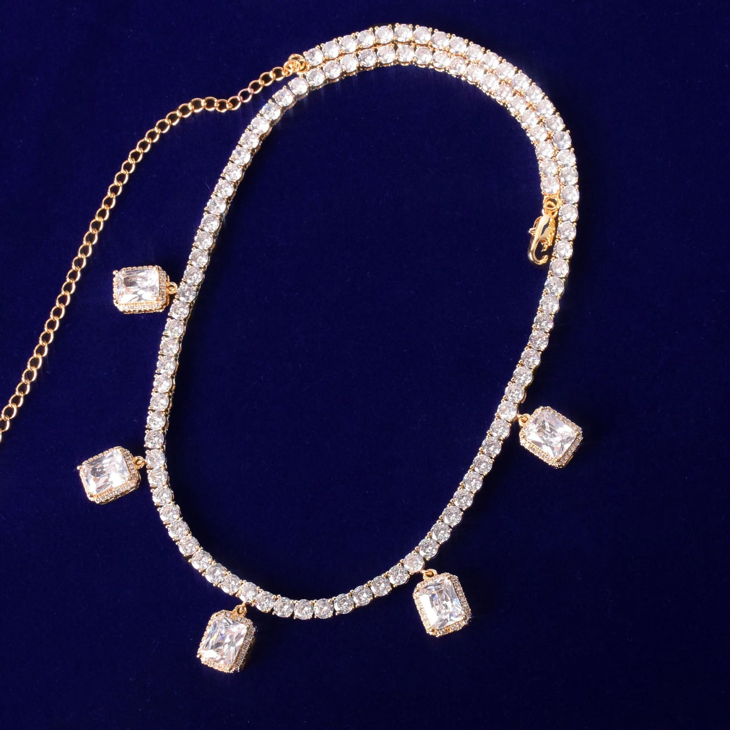 Tennis Chain White Baguette Adjustable