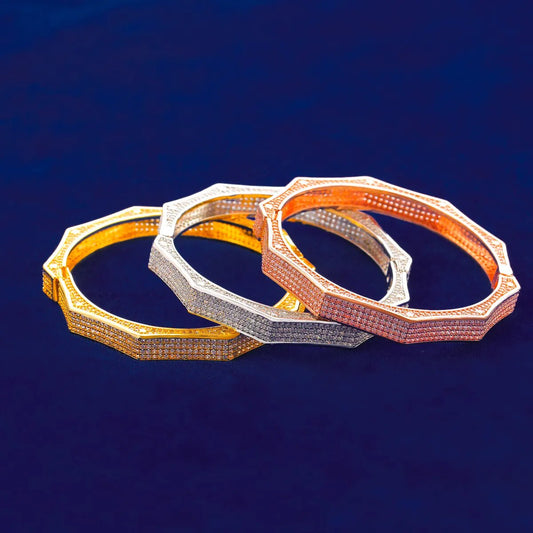 Iced Irregular Polygon Bangle