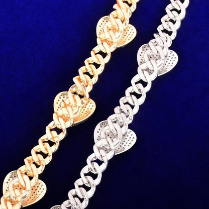 Heart Miami Cuban Link Bracelet