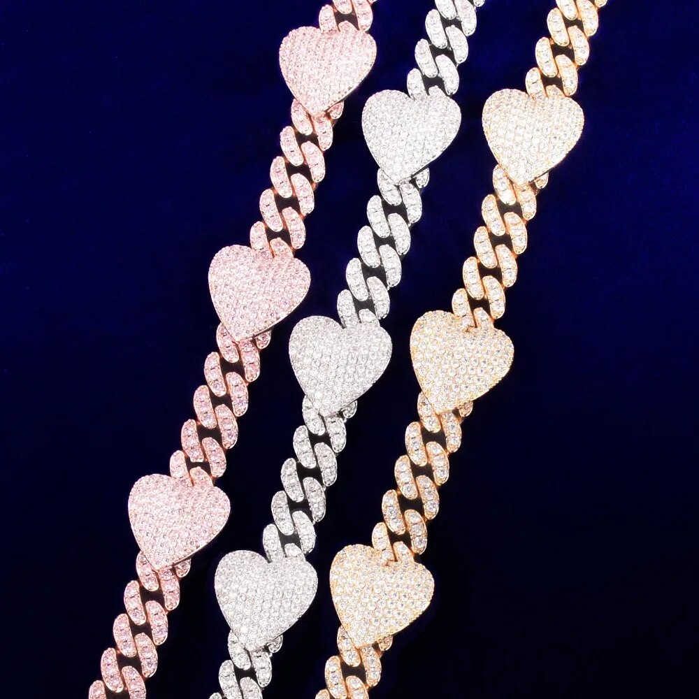 Heart Miami Cuban Link Bracelet