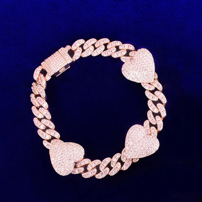 Heart Miami Cuban Link Bracelet