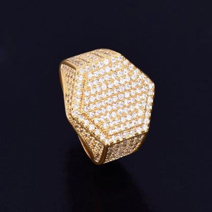 Iced Out Hexagon Ring