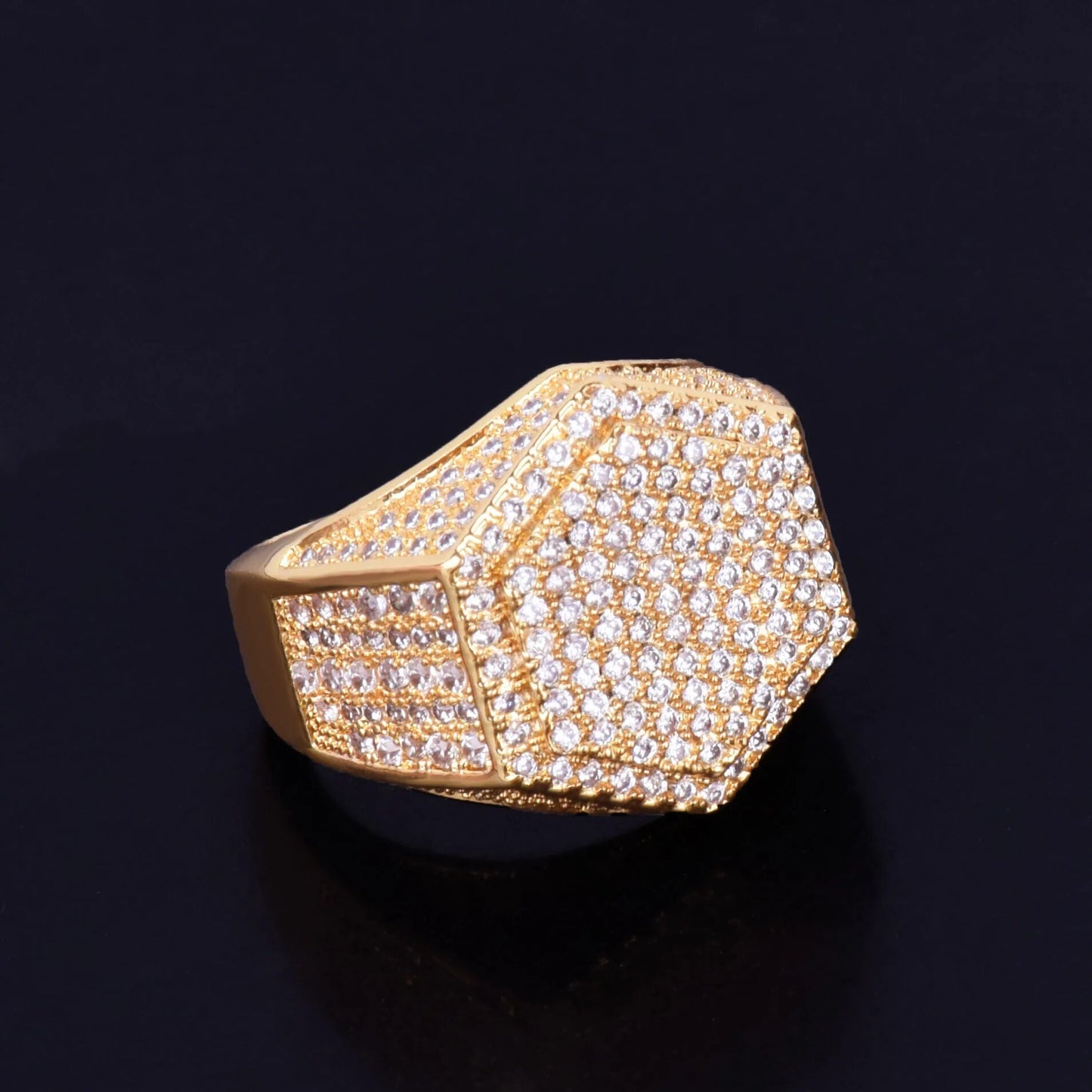 Iced Out Hexagon Ring