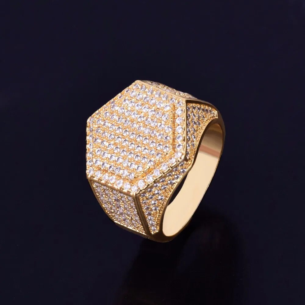 Iced Out Hexagon Ring