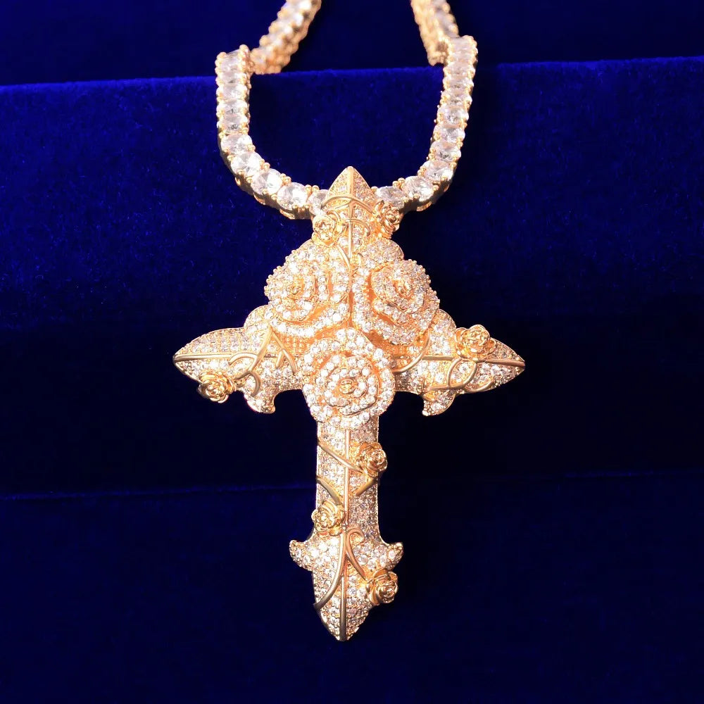 Rose Cross Pendant