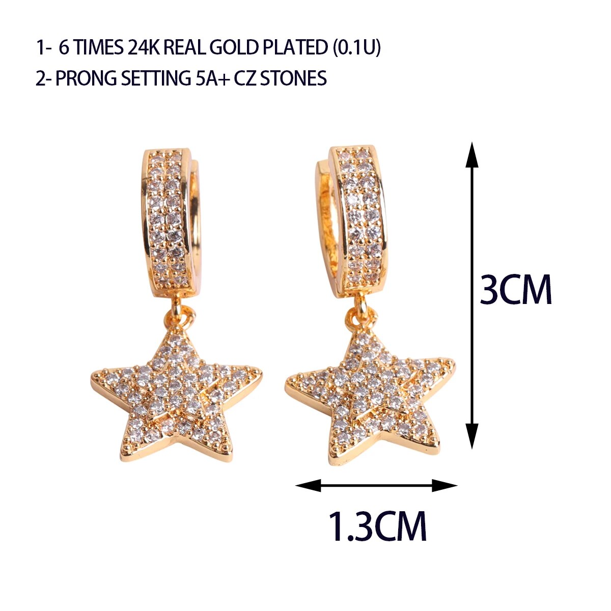 Iced Out Star Earrings