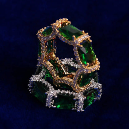 Iced Out Emerald Ring